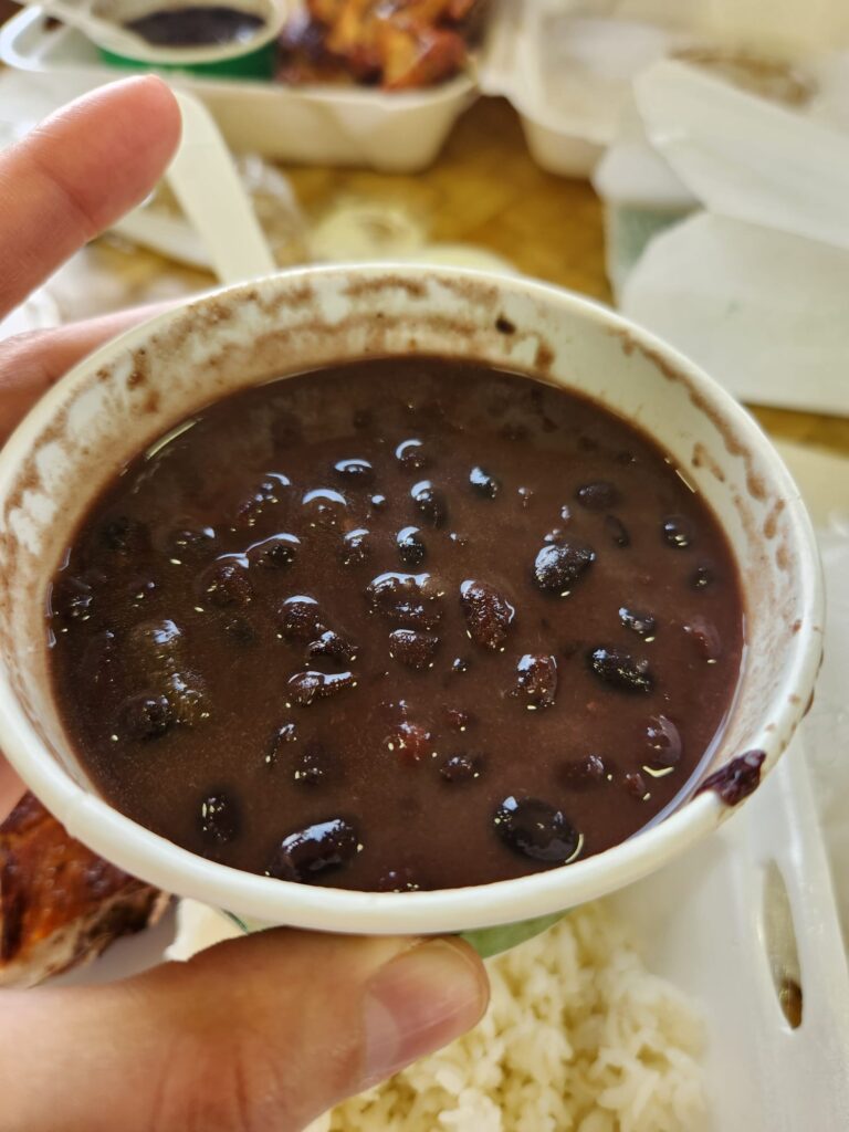 pollo tropical experience black beans close up