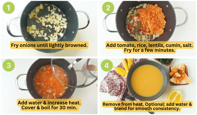 lebanese lentil soup recipe shorbat adas step by step instructions