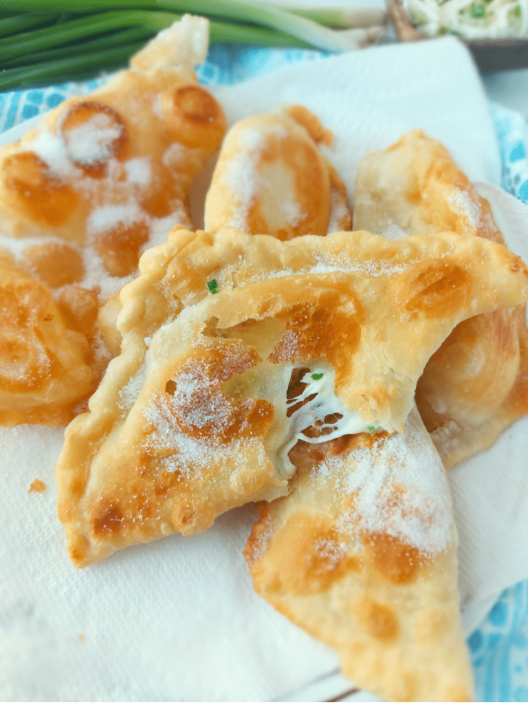 ecuadorian fried cheese empanadas de viento close up