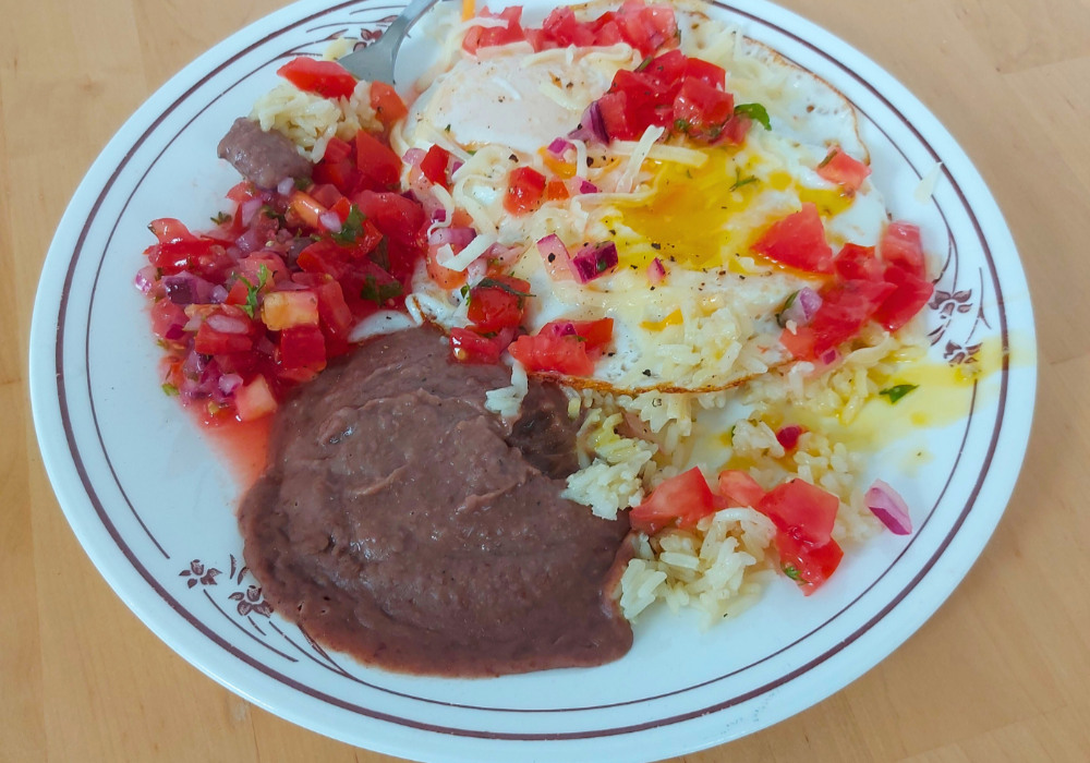 latin style breakfast plate